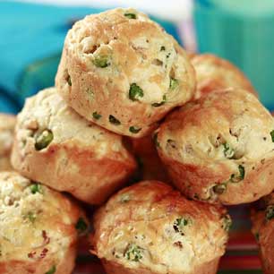 Pea, Ham And Cheese Muffins