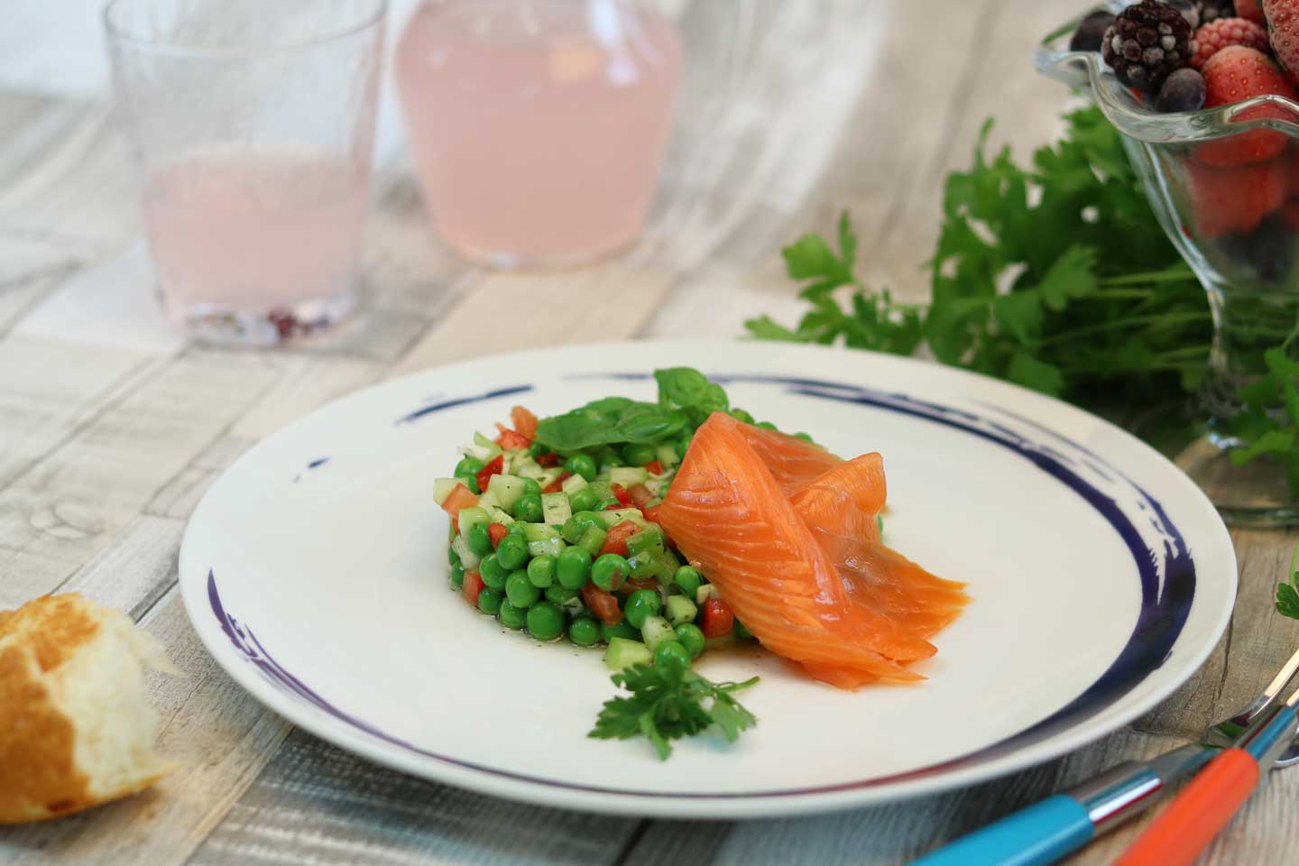 Pea Salad with Smoked Salmon