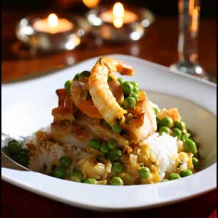 Seared Cod With Peas And Prawn Curry