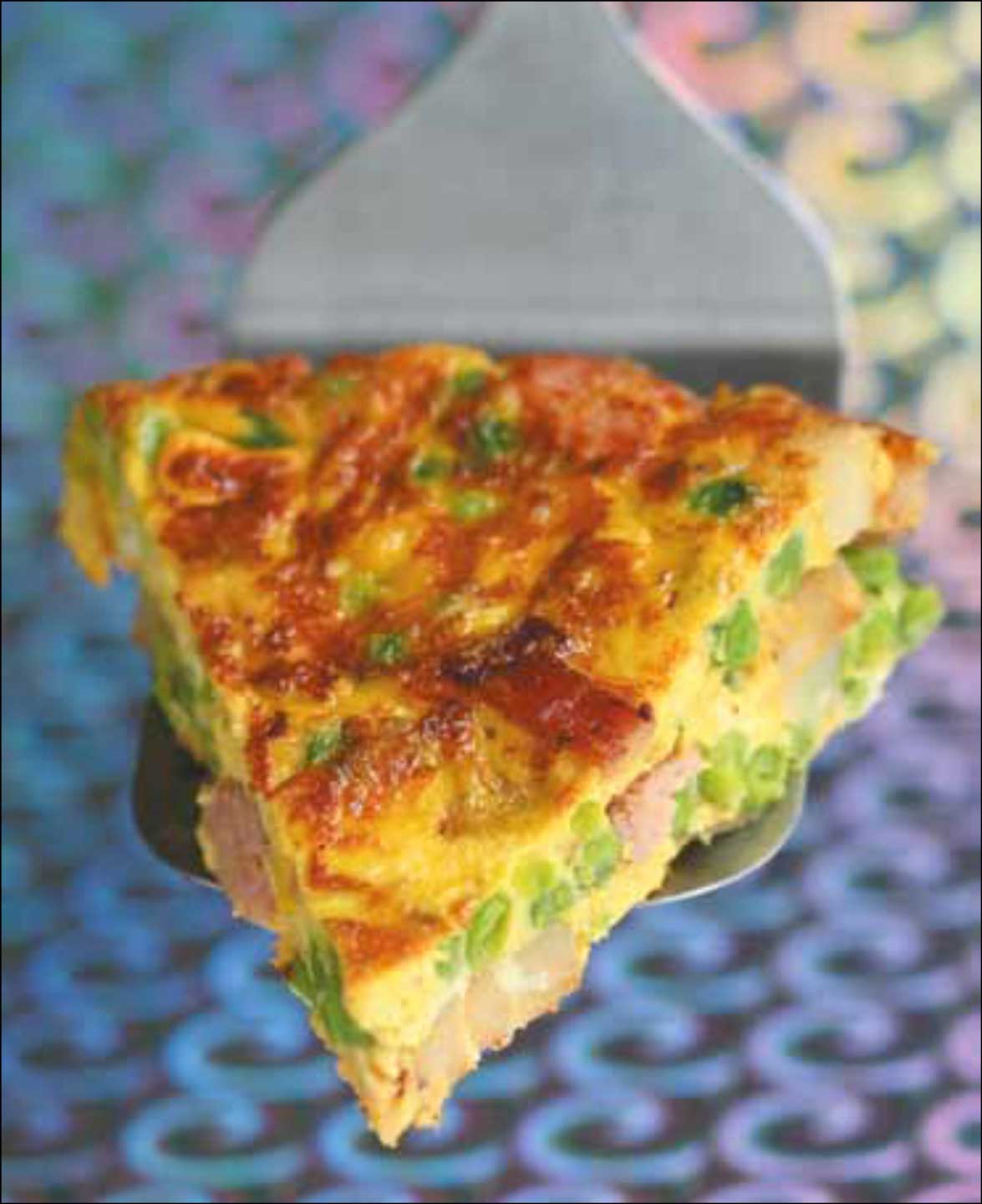 Spanish Omelette with Peas, Bacon and Sweetcorn