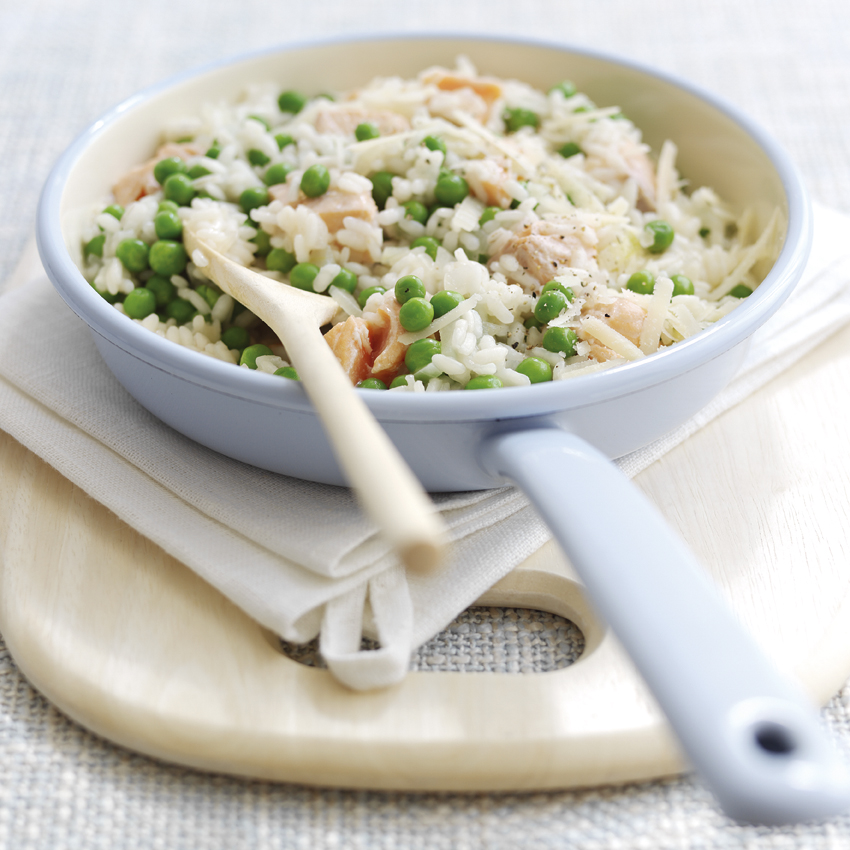 Salmon and Sweet Pea Risotto