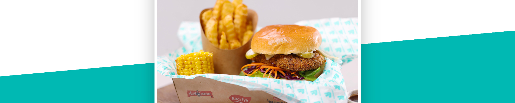 Southern Fried Chicken-Free Burger and Chips