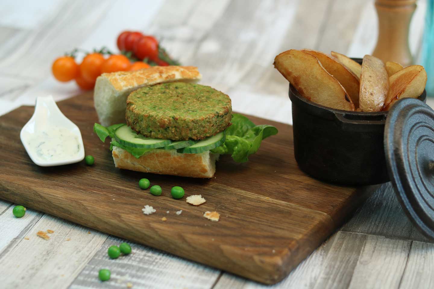Easy to make Pea Veggie Burger recipe