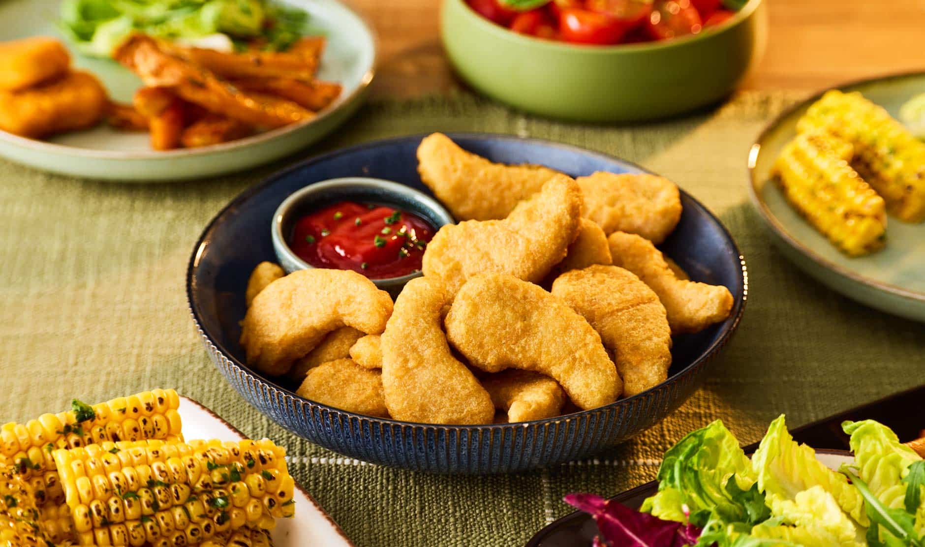 Birds Eye Chicken Dippers with sweet potatoes & corn