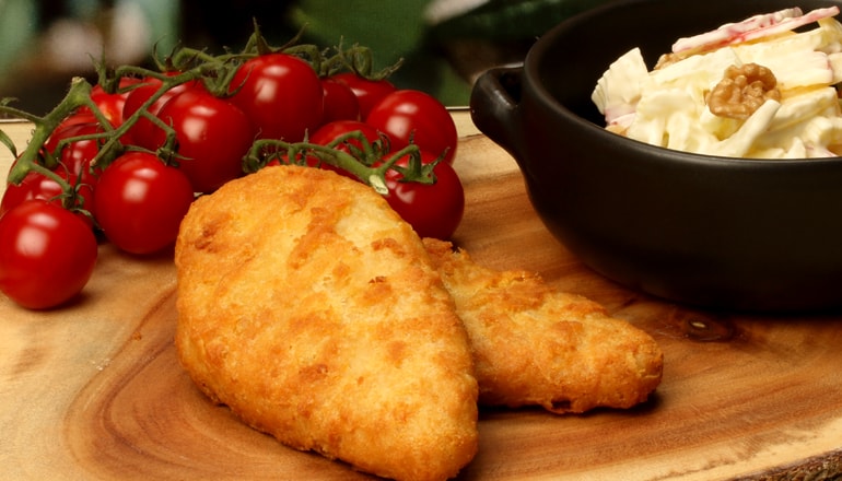 Crispy Chicken with Apple and Walnut Salad