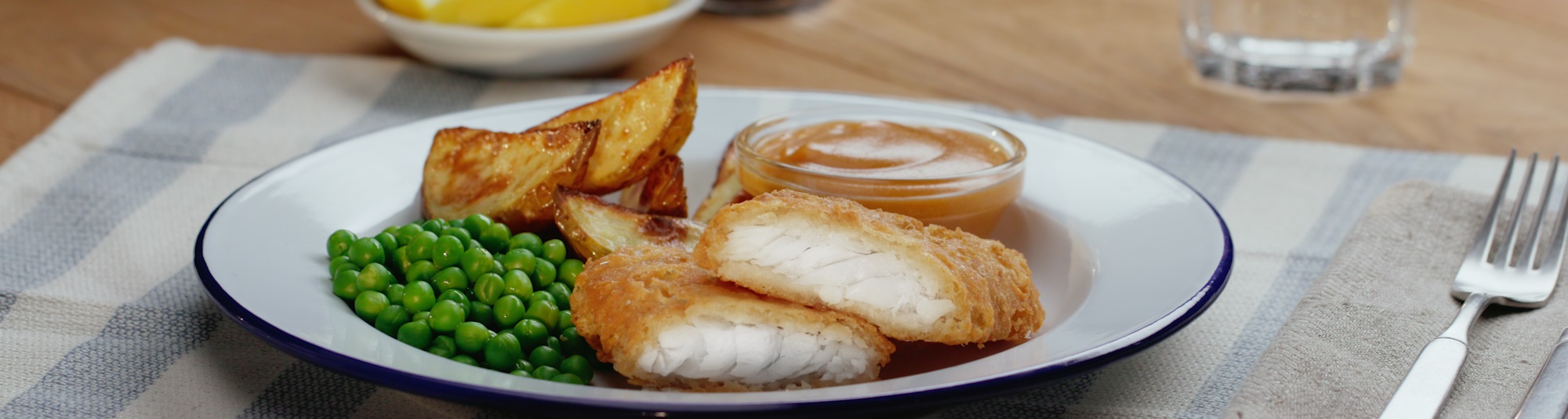 Coated Fish and Potato Wedges