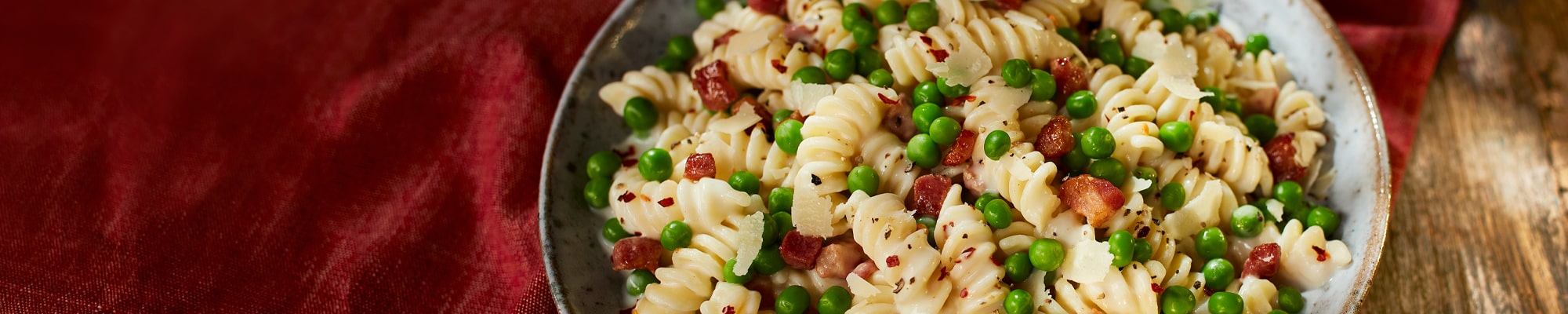 Fusilli with Peas and Pancetta