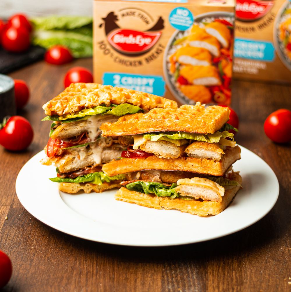 Cheesy Waffle Chicken Club Sandwich