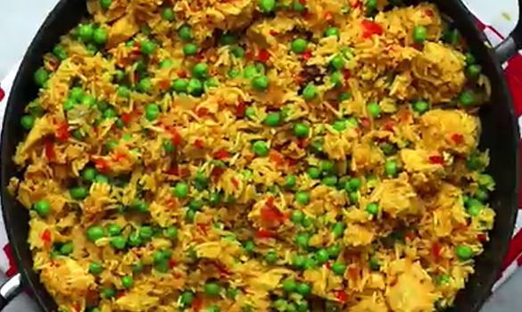 Chicken Biryani with Peas 