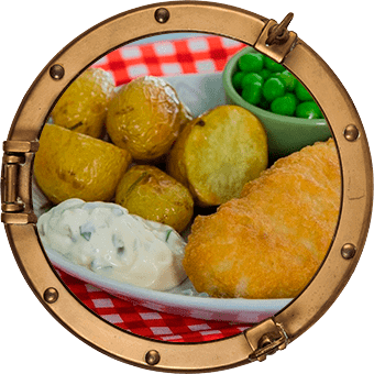 FISH &amp; CHIPSBATTERED COD FILLETS WITH ROSEMARY AND SEA SALT MINI